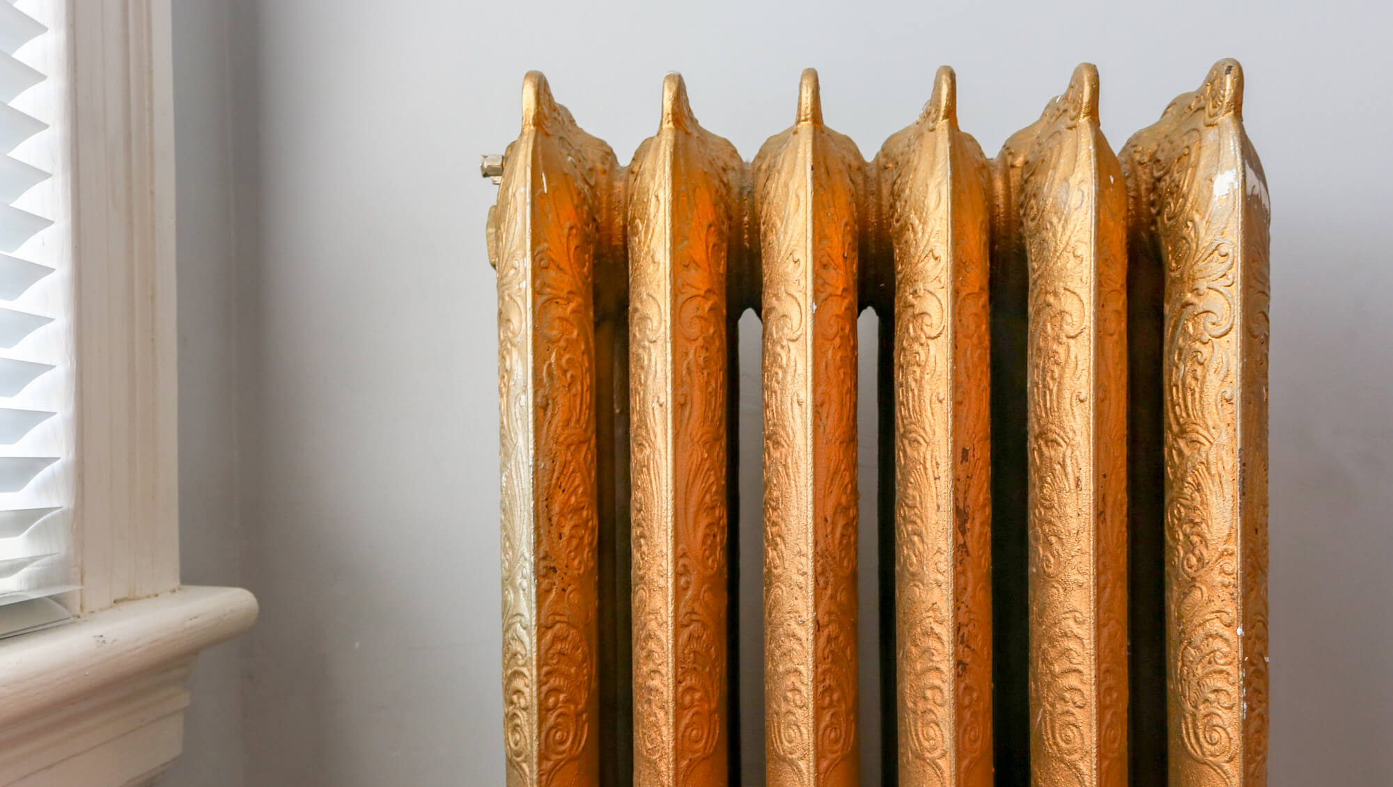 radiator painted gold