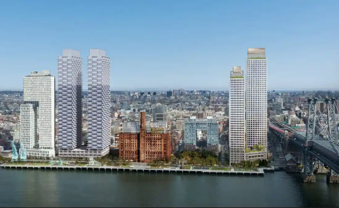 rendering of waterfront towers