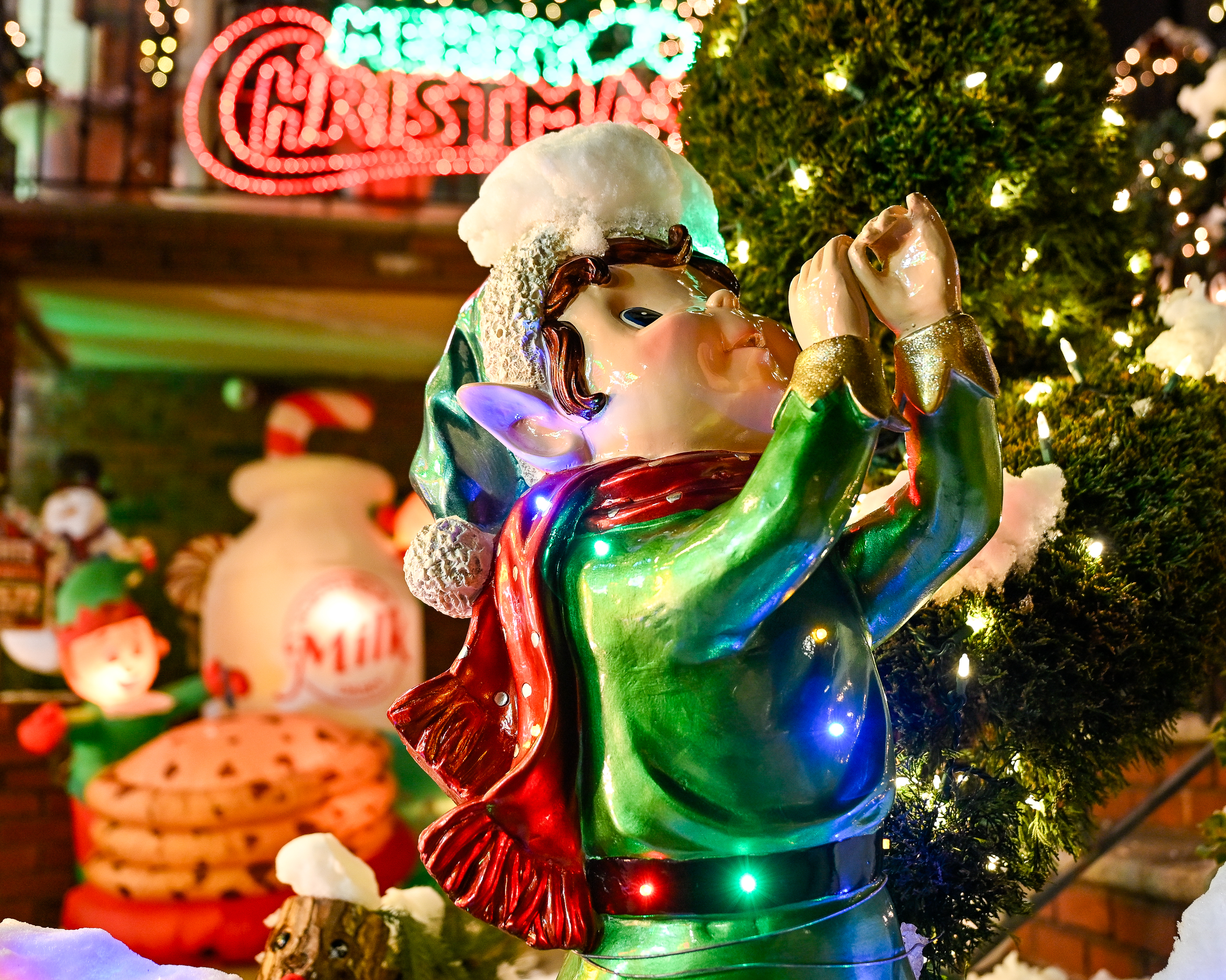 snow capped decorations