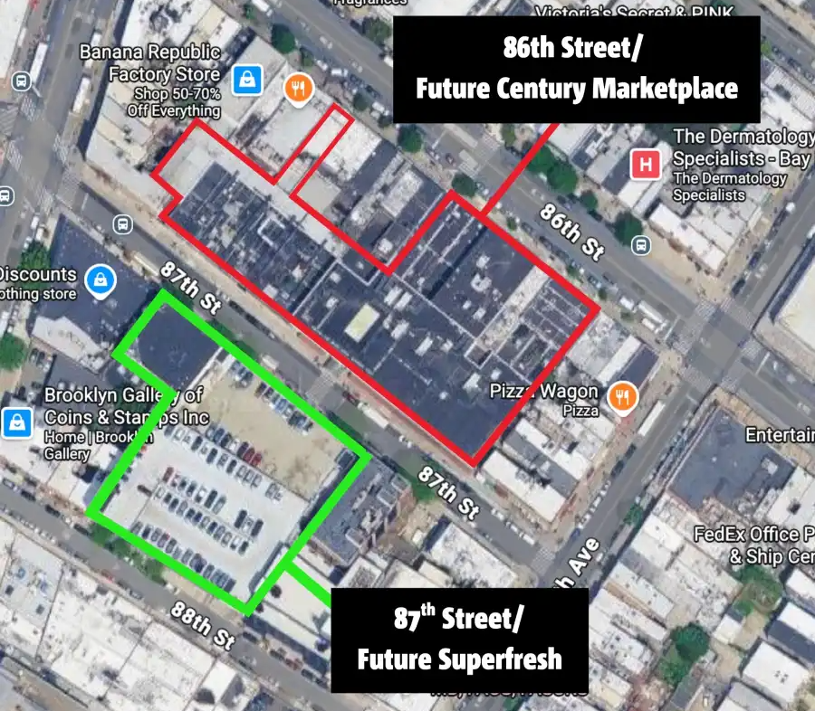 outlines of the two projects on top of a map