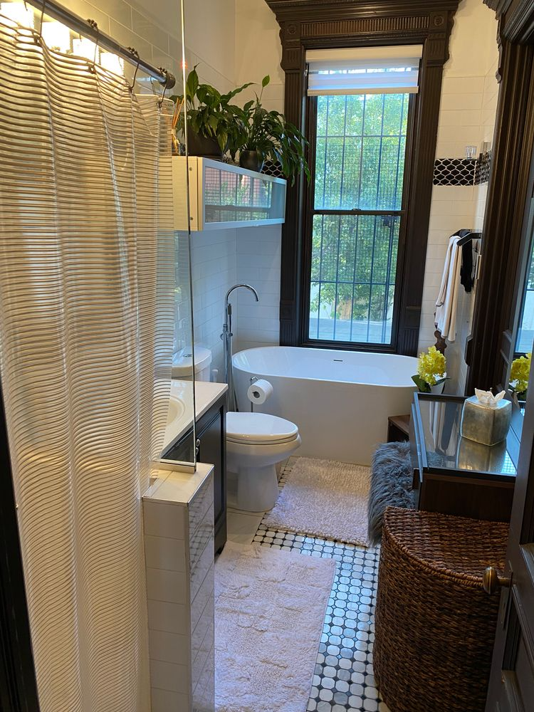 bathroom with soaking tub