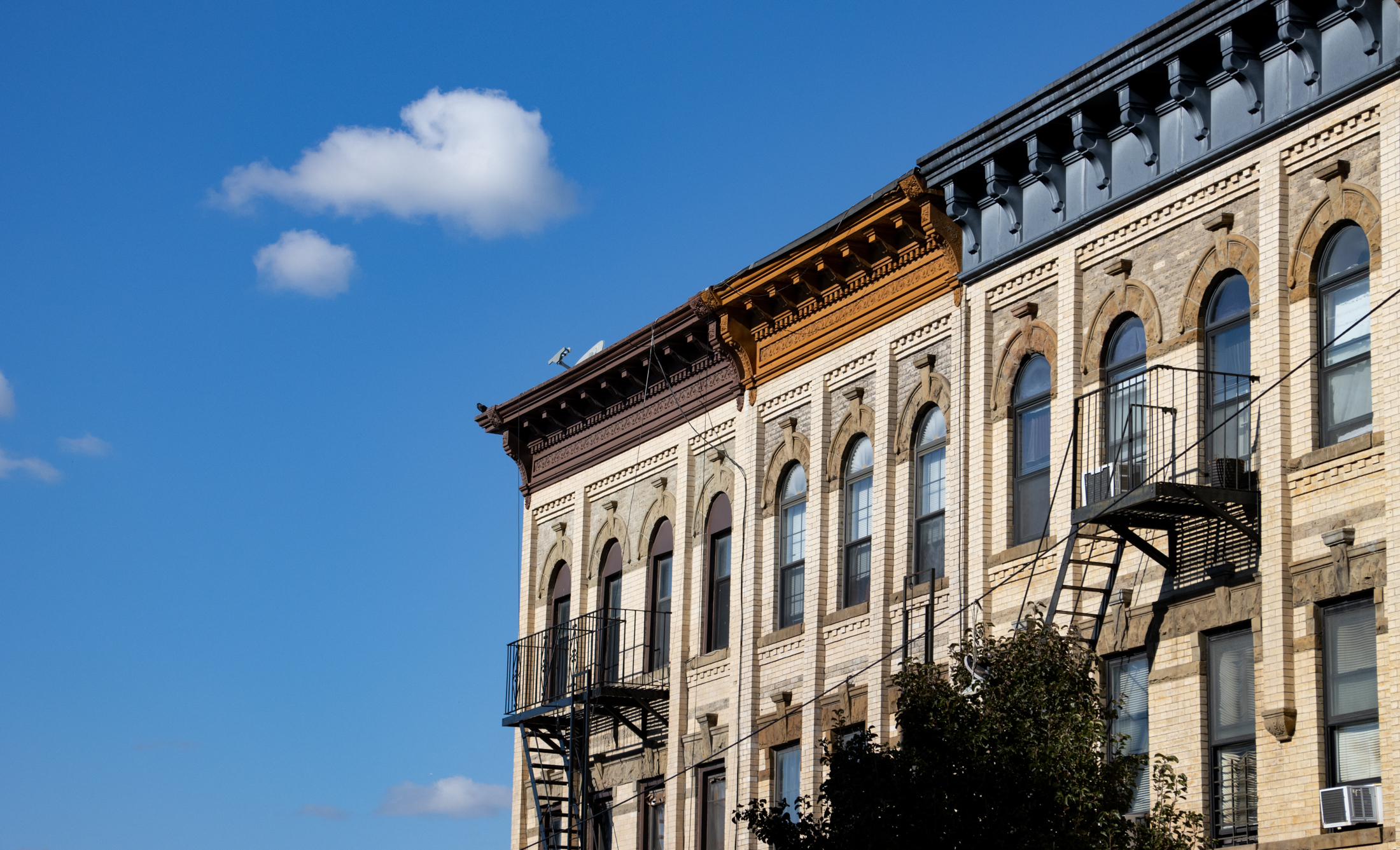 row of apartments in bushwick