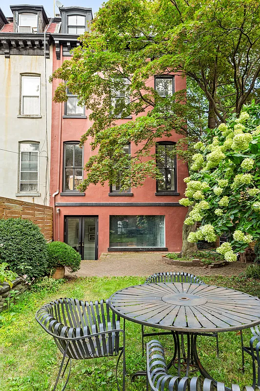 rear facade painted red