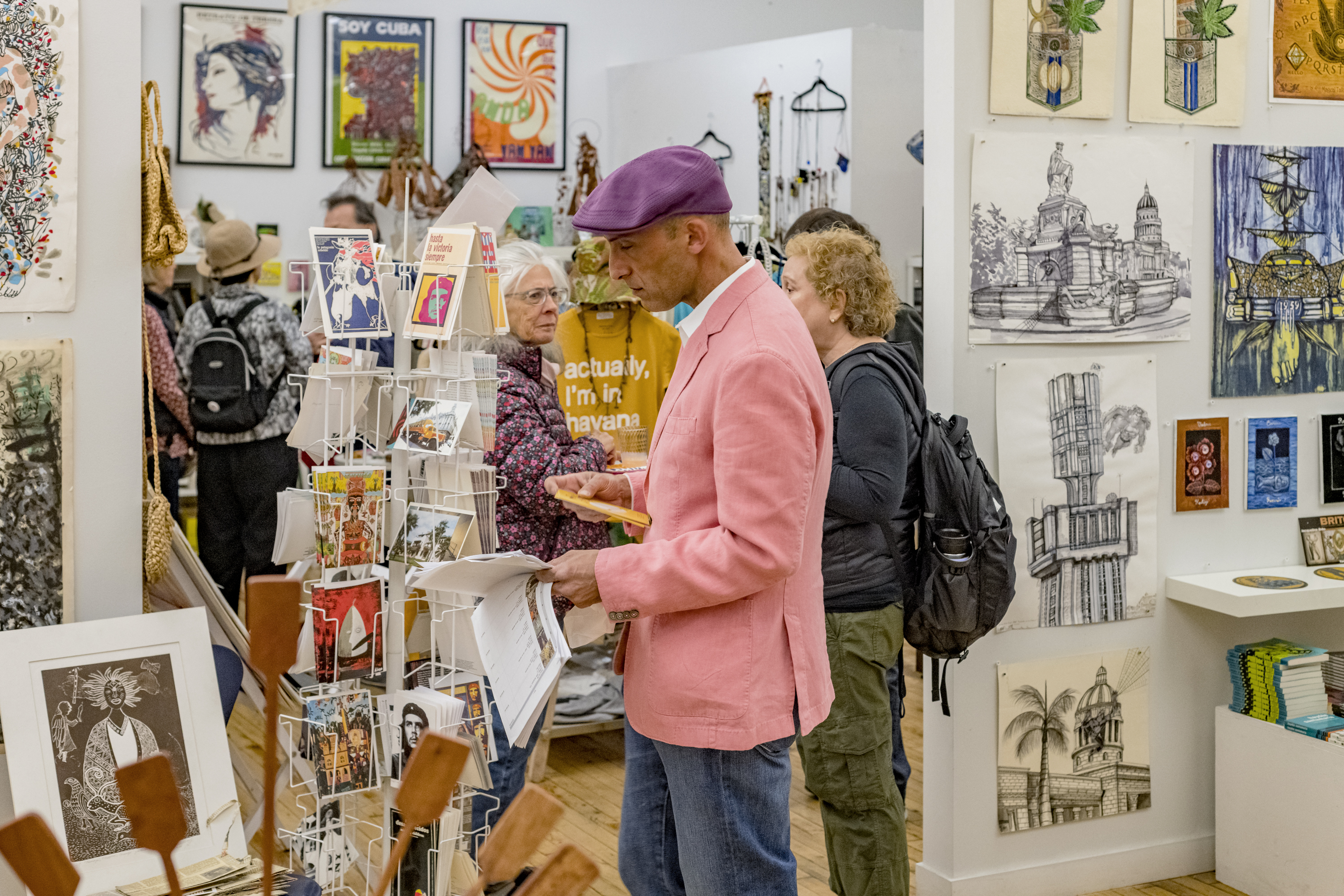 shoppers in an art studio
