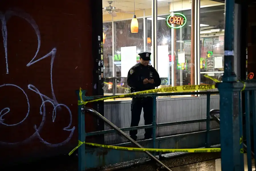 Police on the scene of an East Flatbush stabbing earlier this month.
