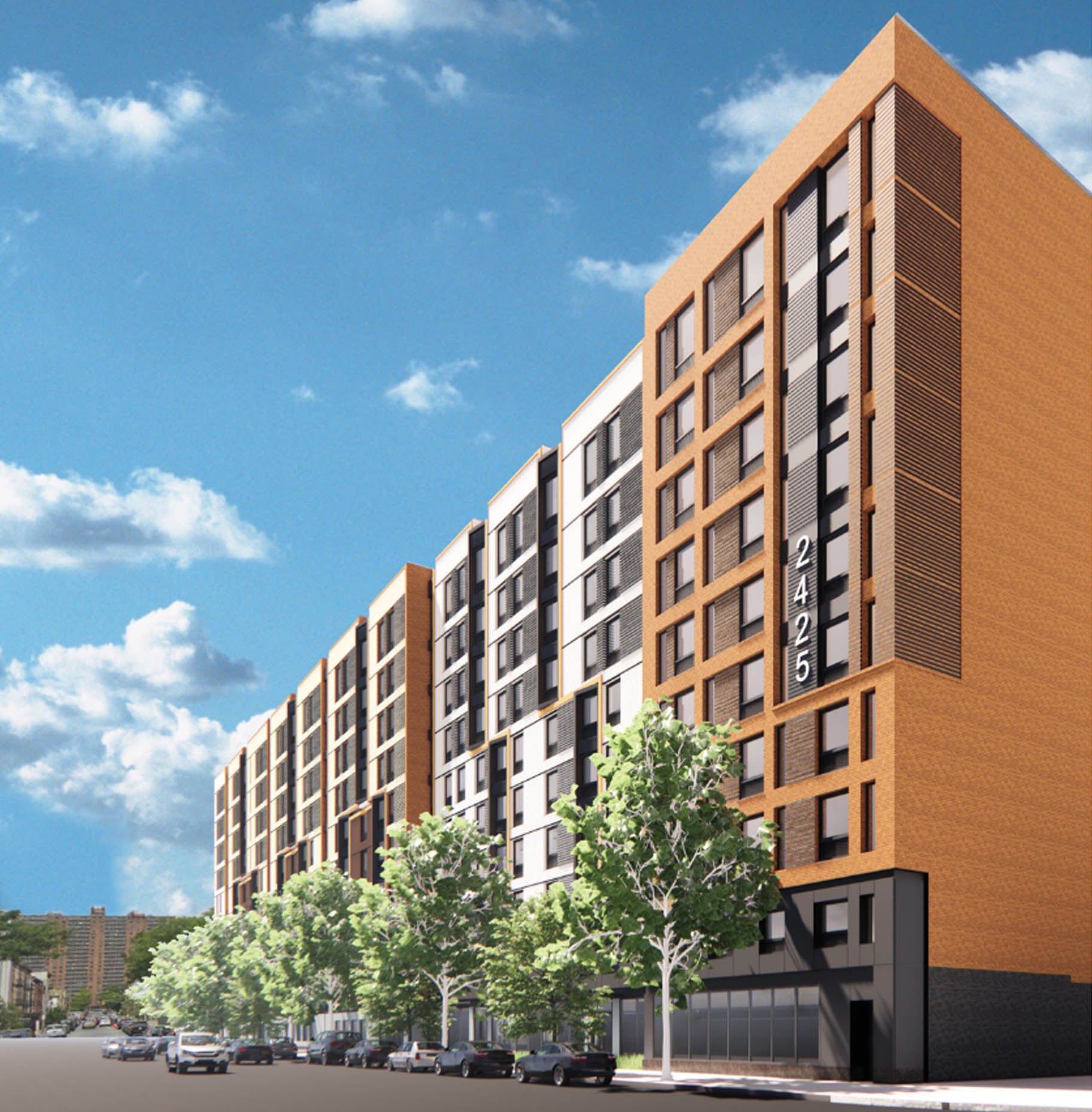 rendering of a large apartment building