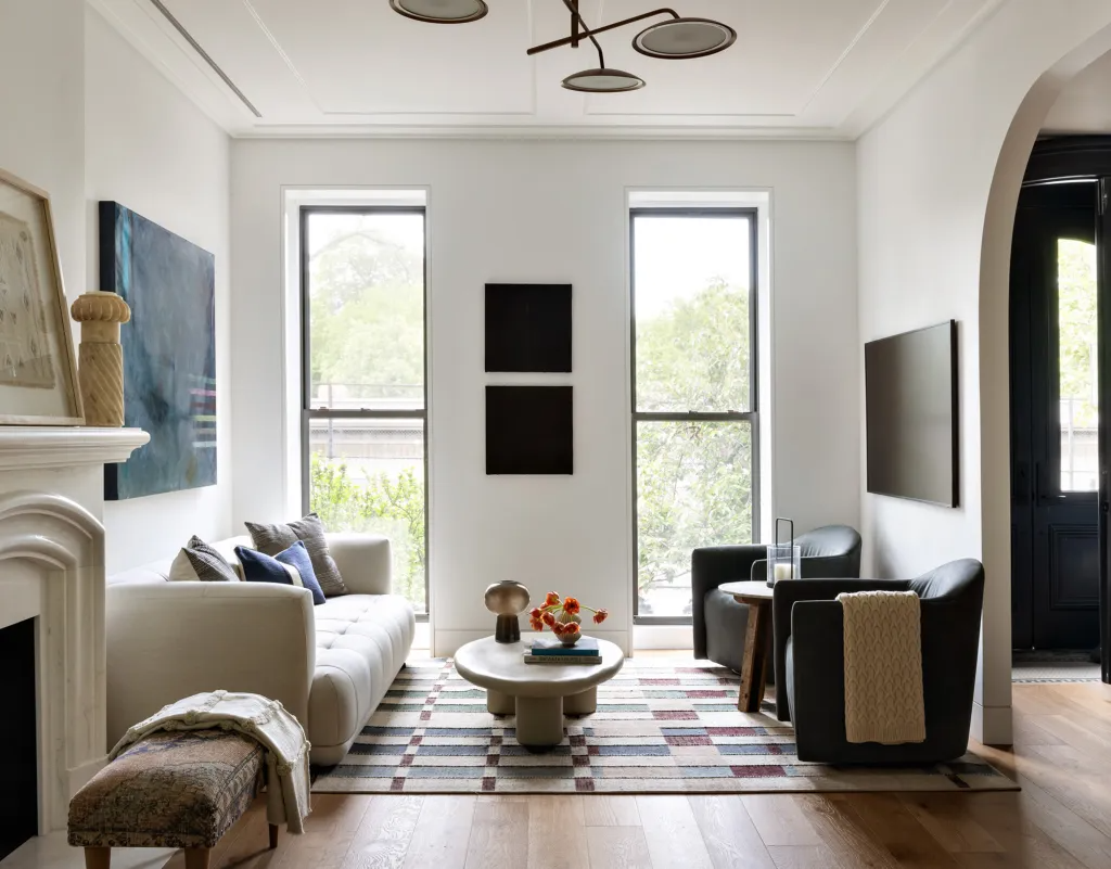 parlor interior with mantel
