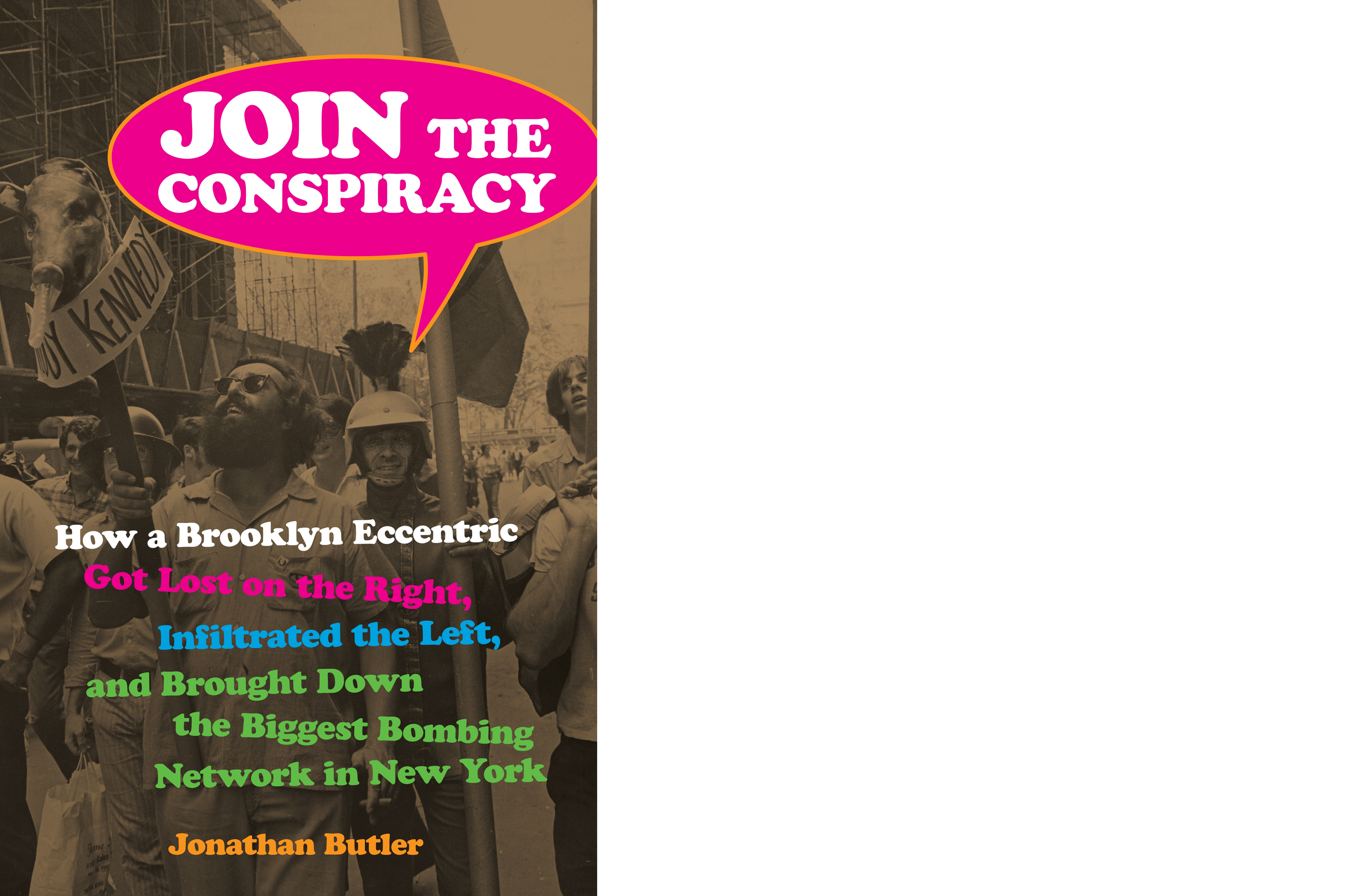 book cover with bright text