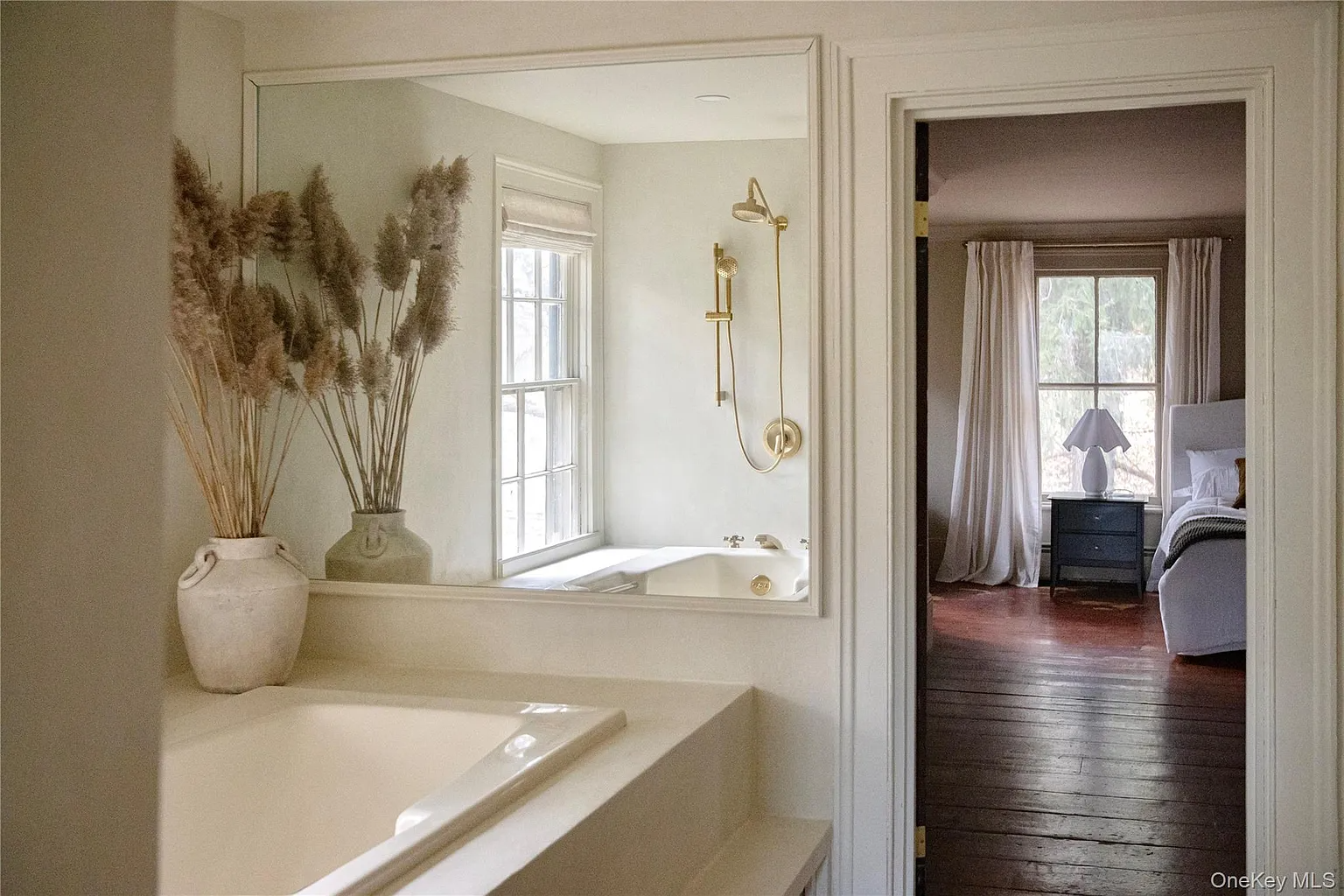 bathroom with soaking tub