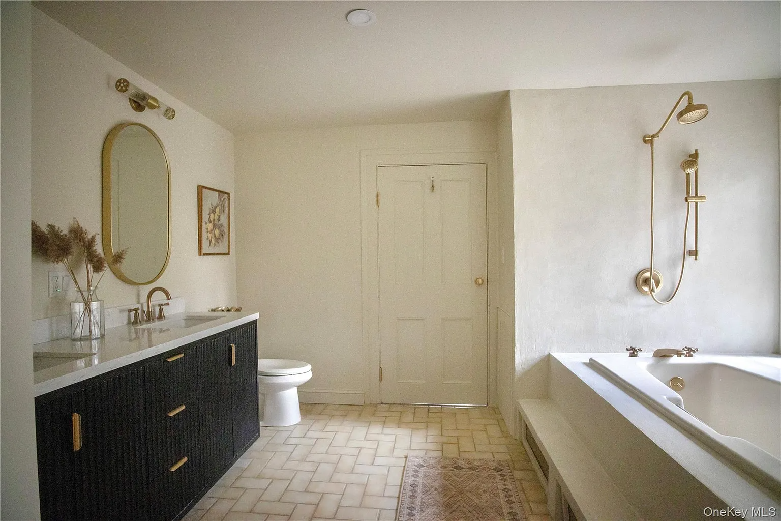 bathroom with soaking tub
