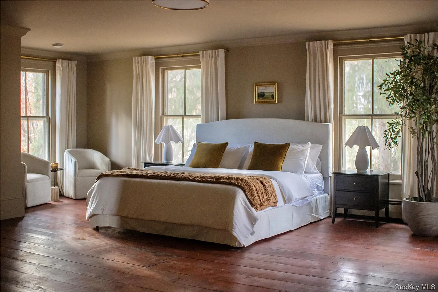 bedroom with two exposures