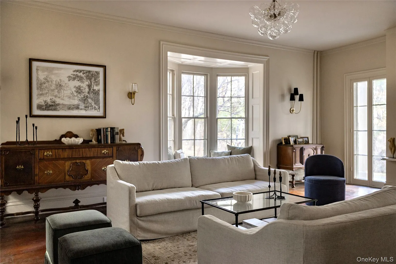 parlor with wood floors