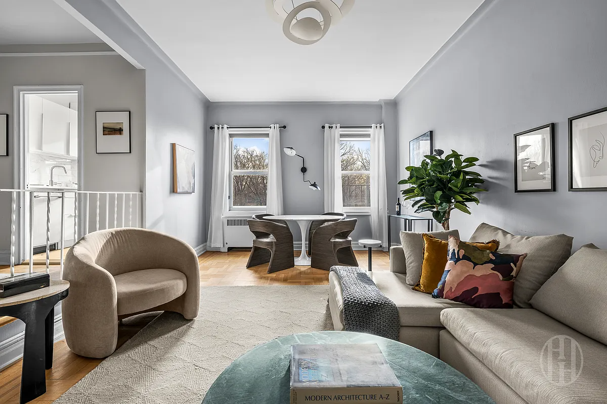 living room with wood floor