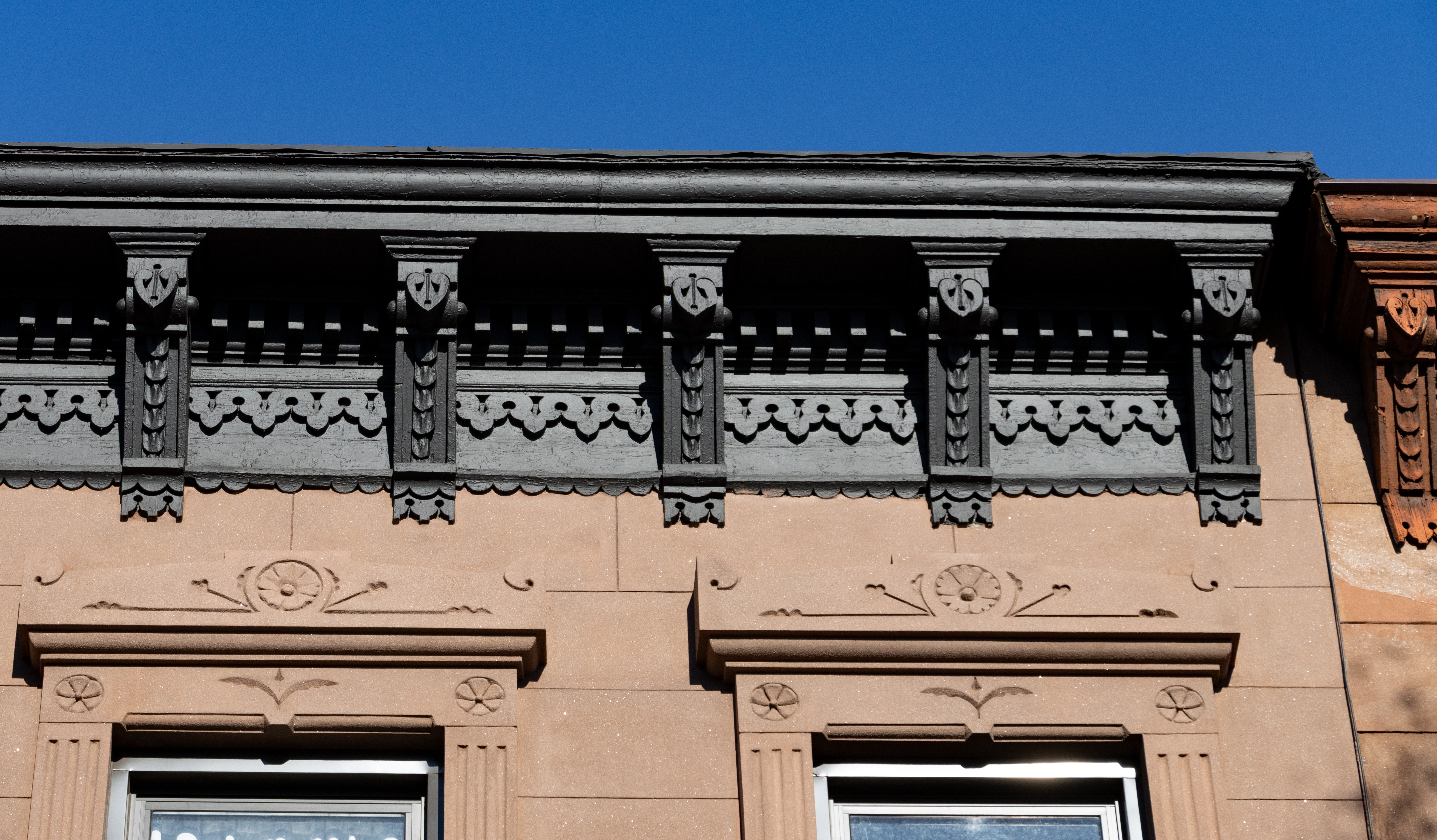 cornice on a brownstone