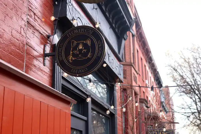 circular sign for the store