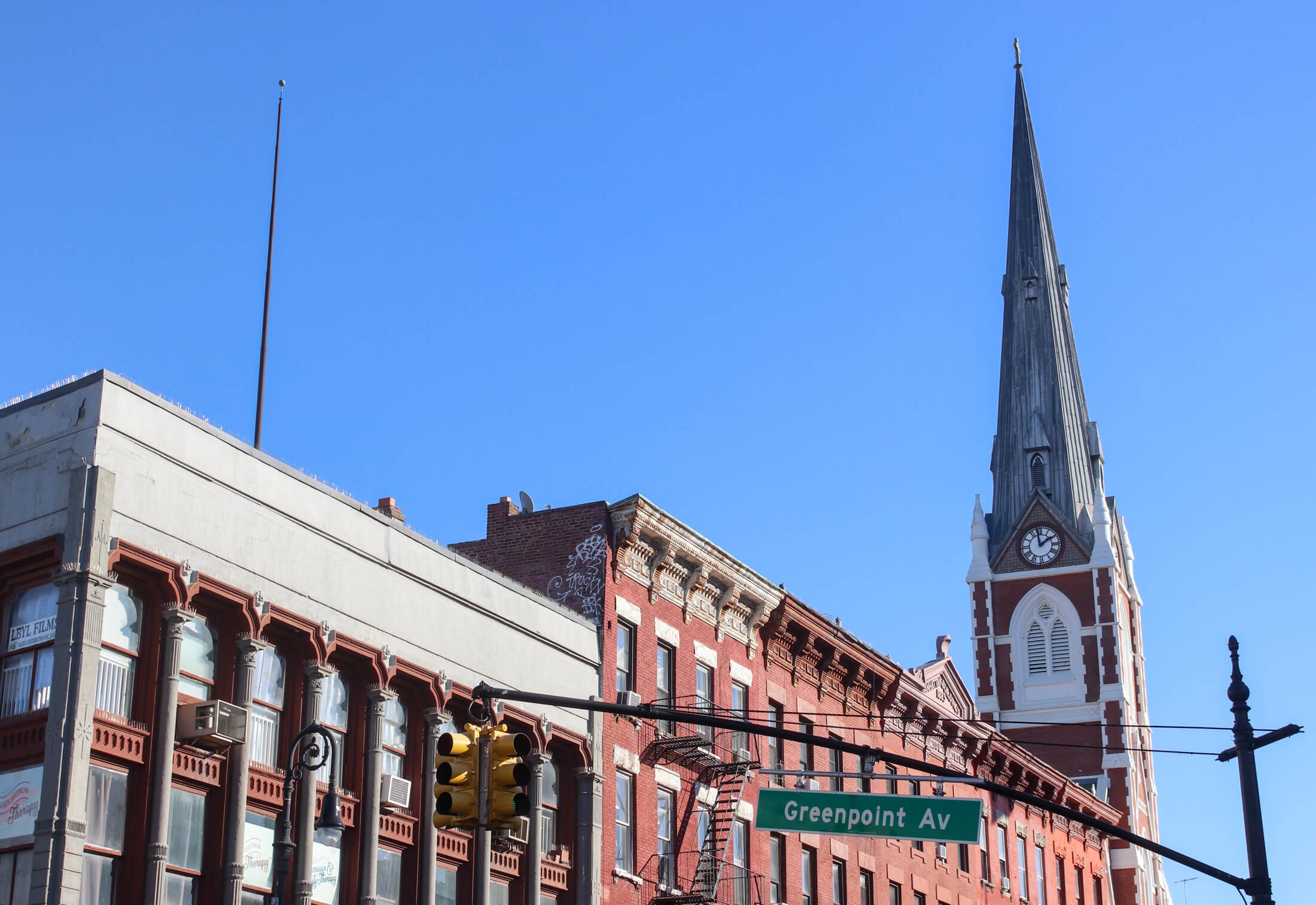 church steeple in Greenpoint