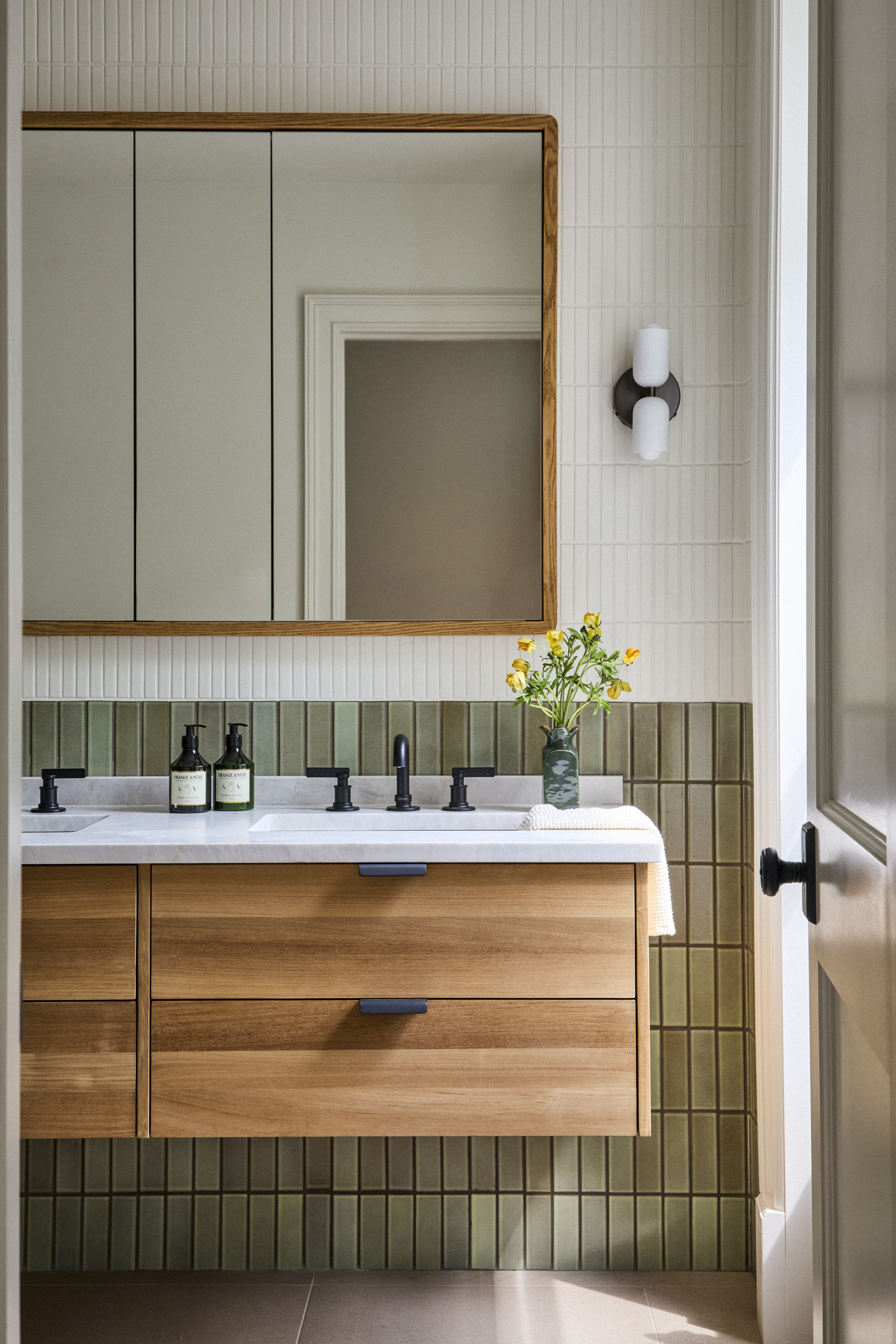 WOOD VANITY BATHROOM