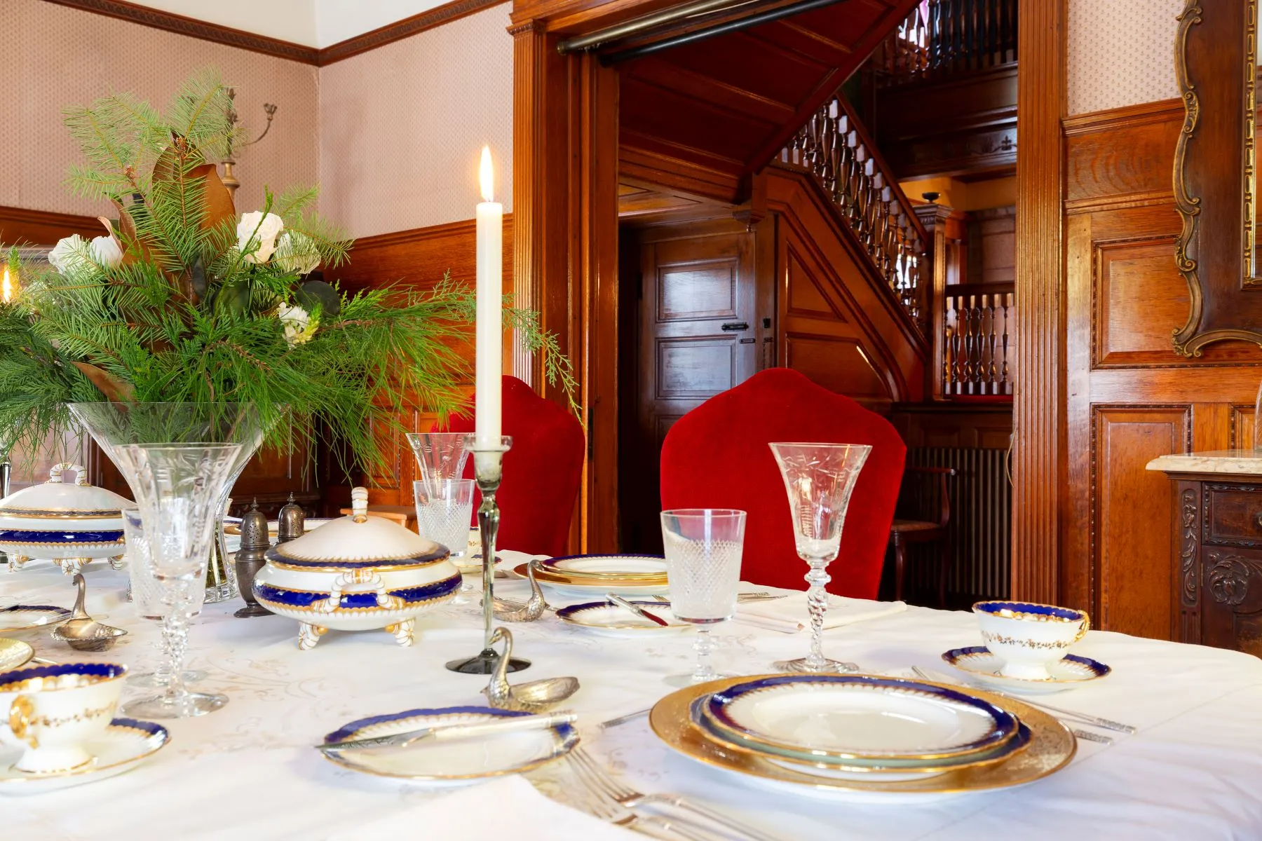 dining room with wainscoting