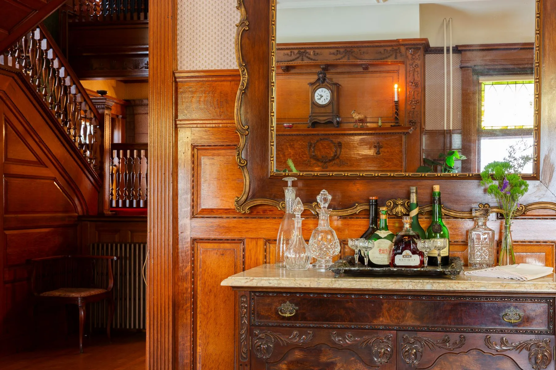 dining room with wainscoting