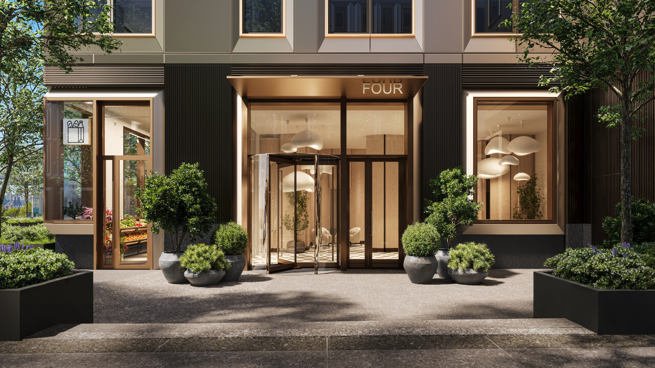 rendering of a building entrance