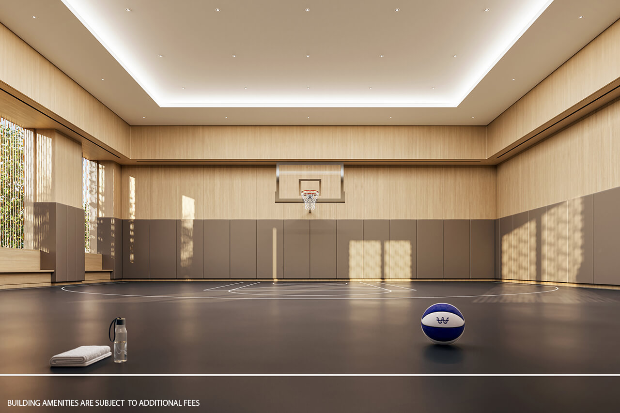 rendering of an indoor basketball court
