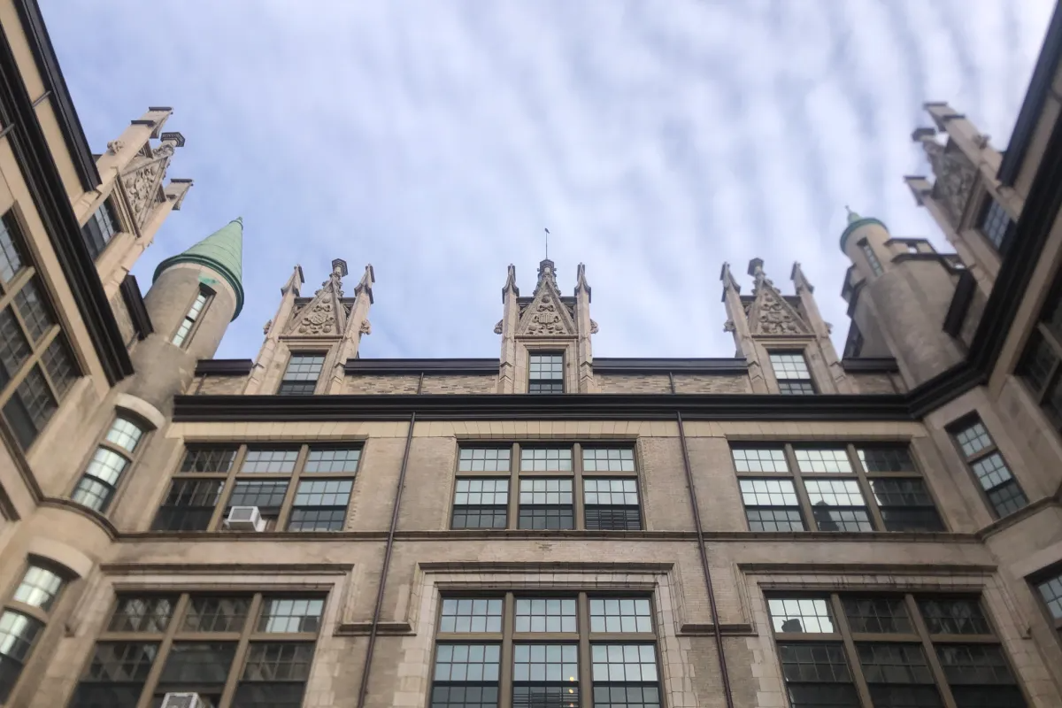detail of a building with dormers