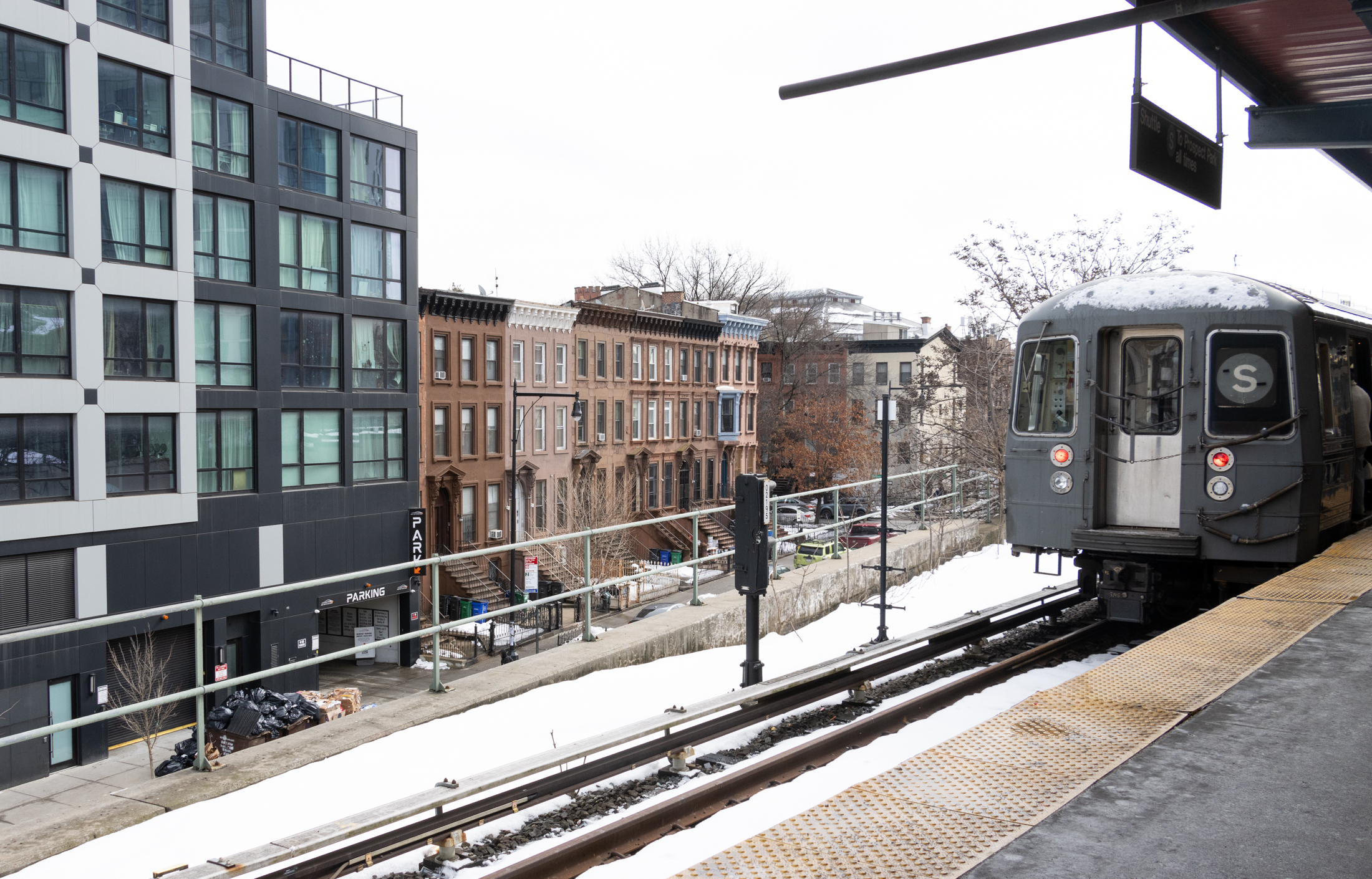 shuttle train at a platform