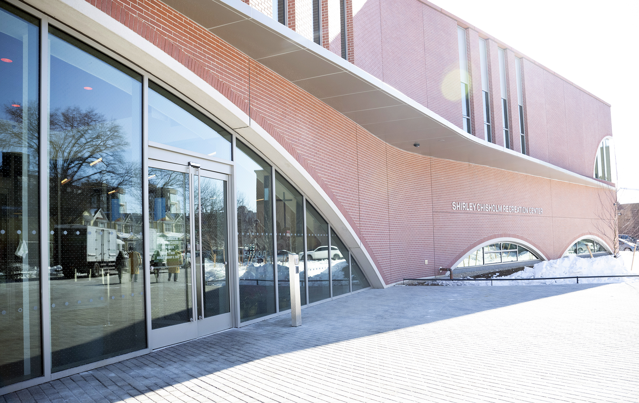 exterior of a brick building