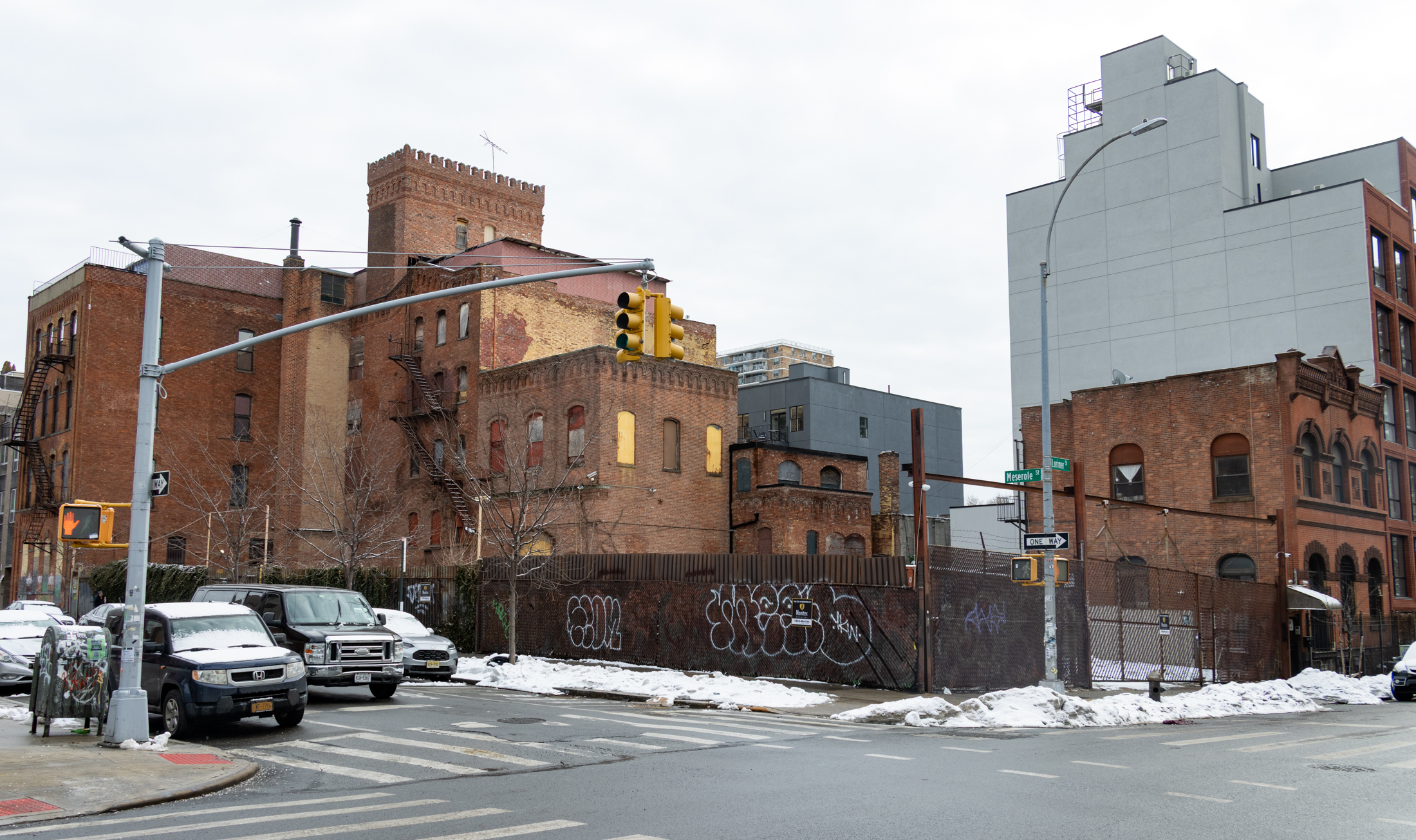 former brewery complex of brick buildings