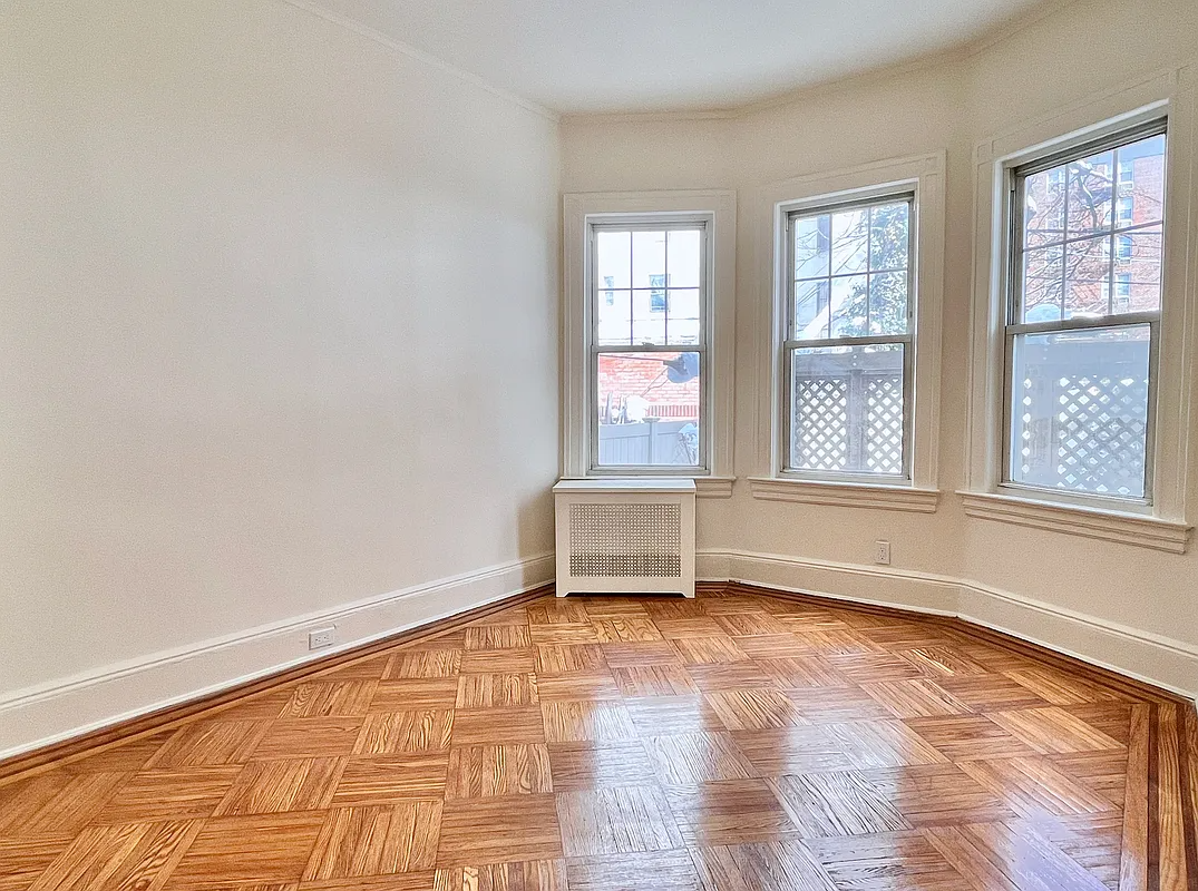 room with three windows