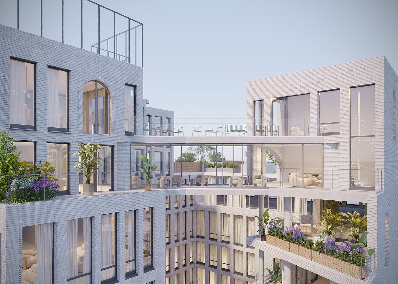 skybridge connecting two buildings