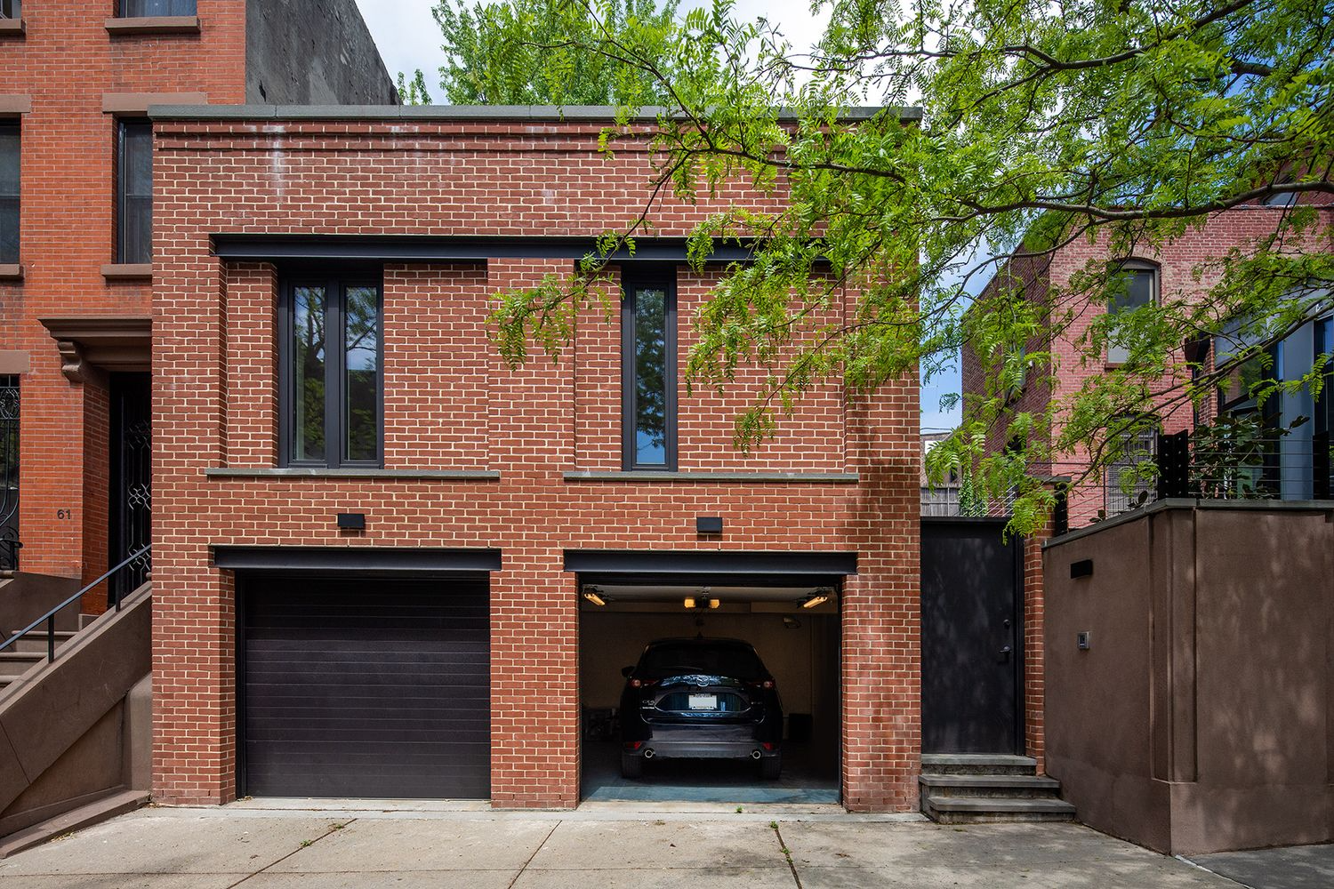 brick two-car garage