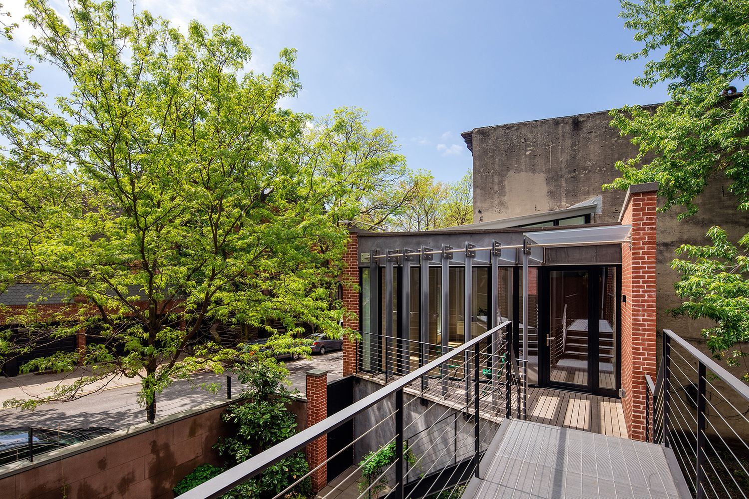 iron catwalk to the office space