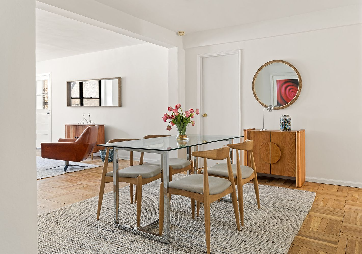 foyer set up as a dining room