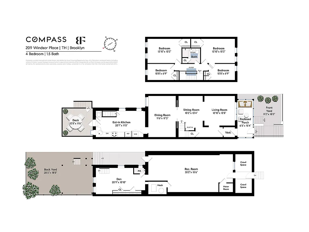 floor plan showing four bedrooms