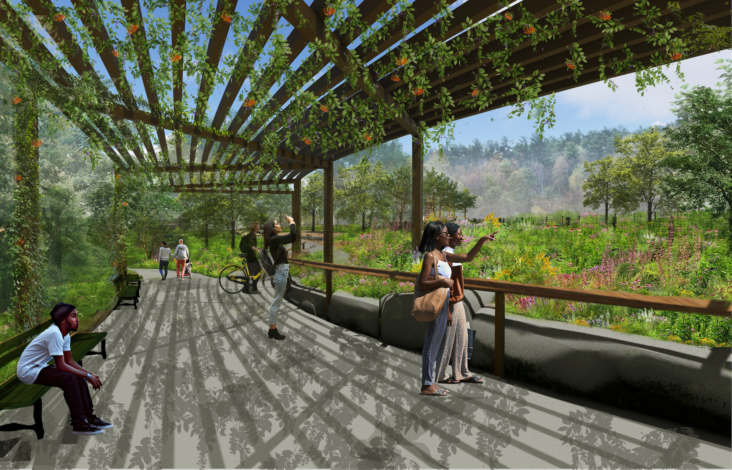 prospect park alliance - rendering of people looking at plants