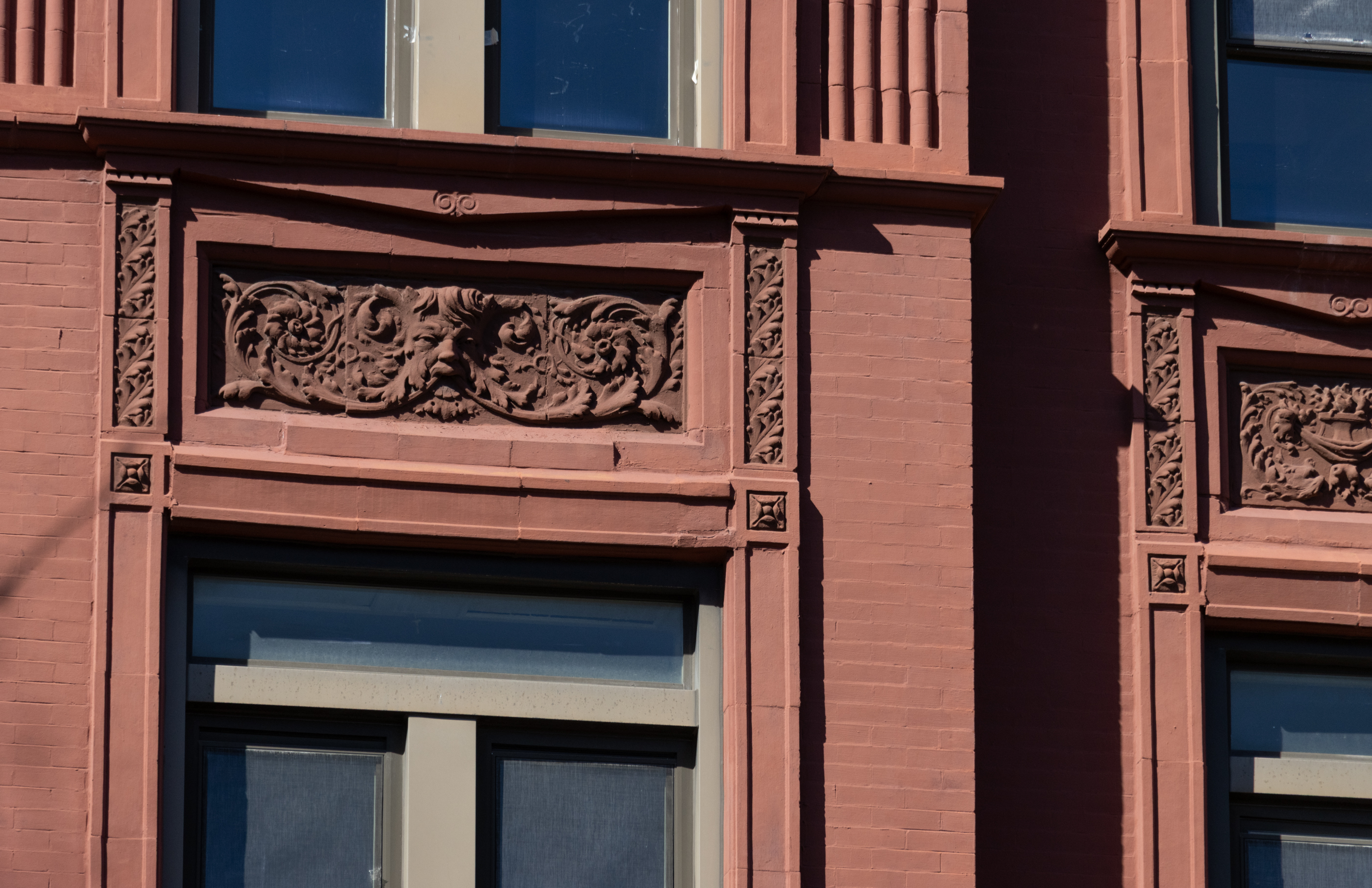 ornamental detail on a brick building