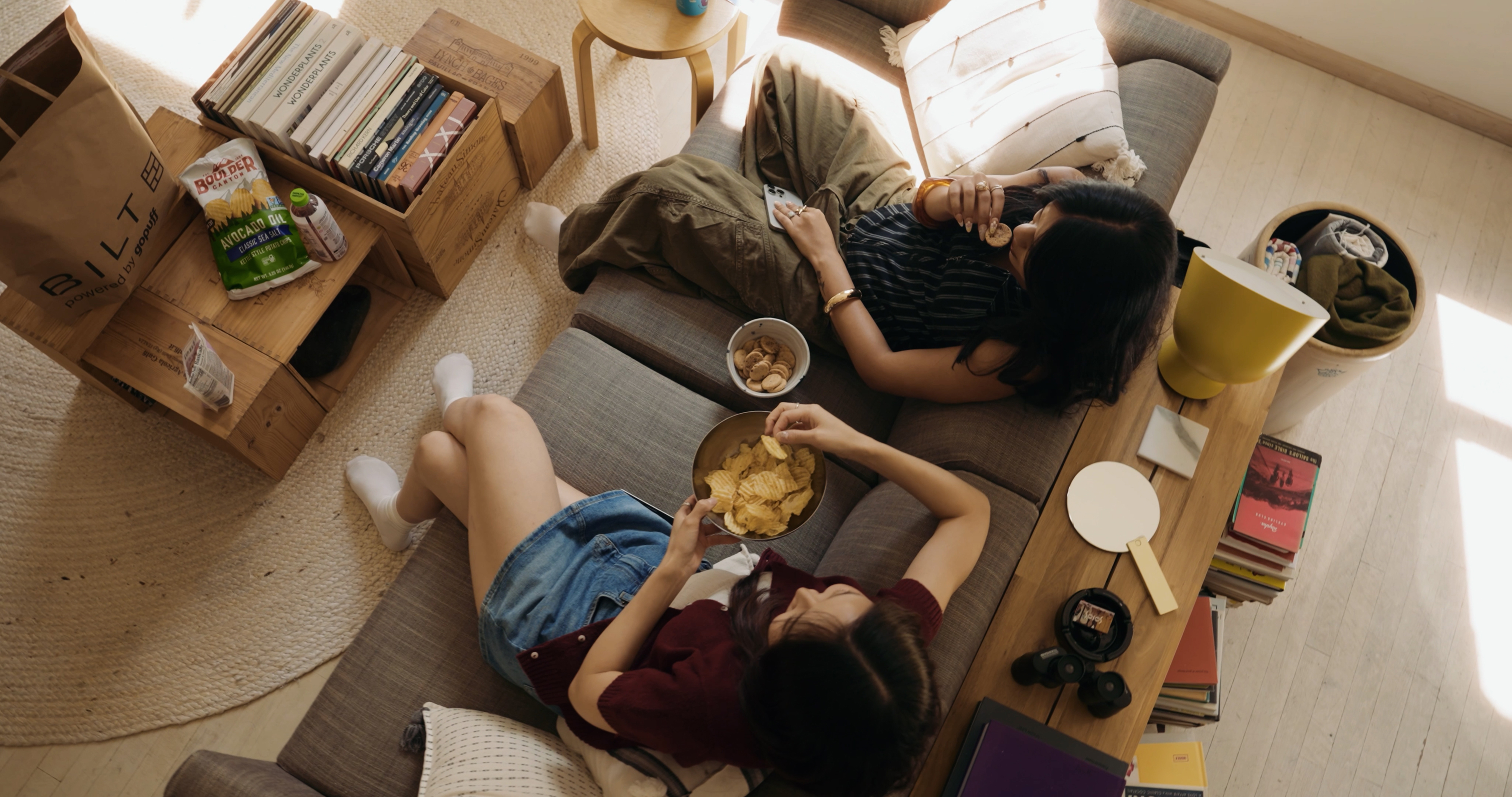 Bilt customers enjoying their pat -- overhead shot