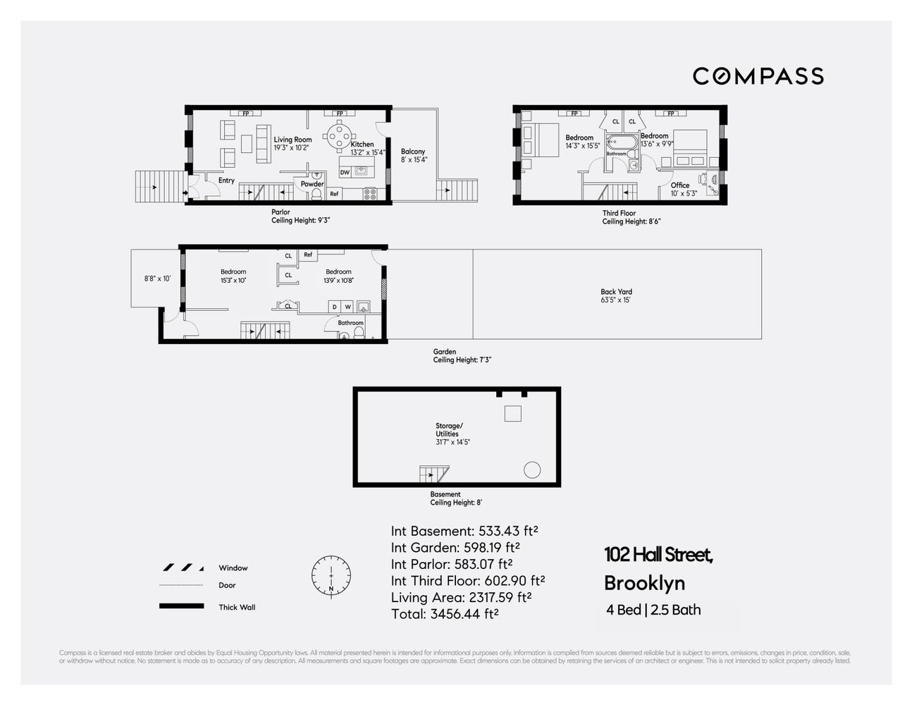 house with three floors of living space including the garden level