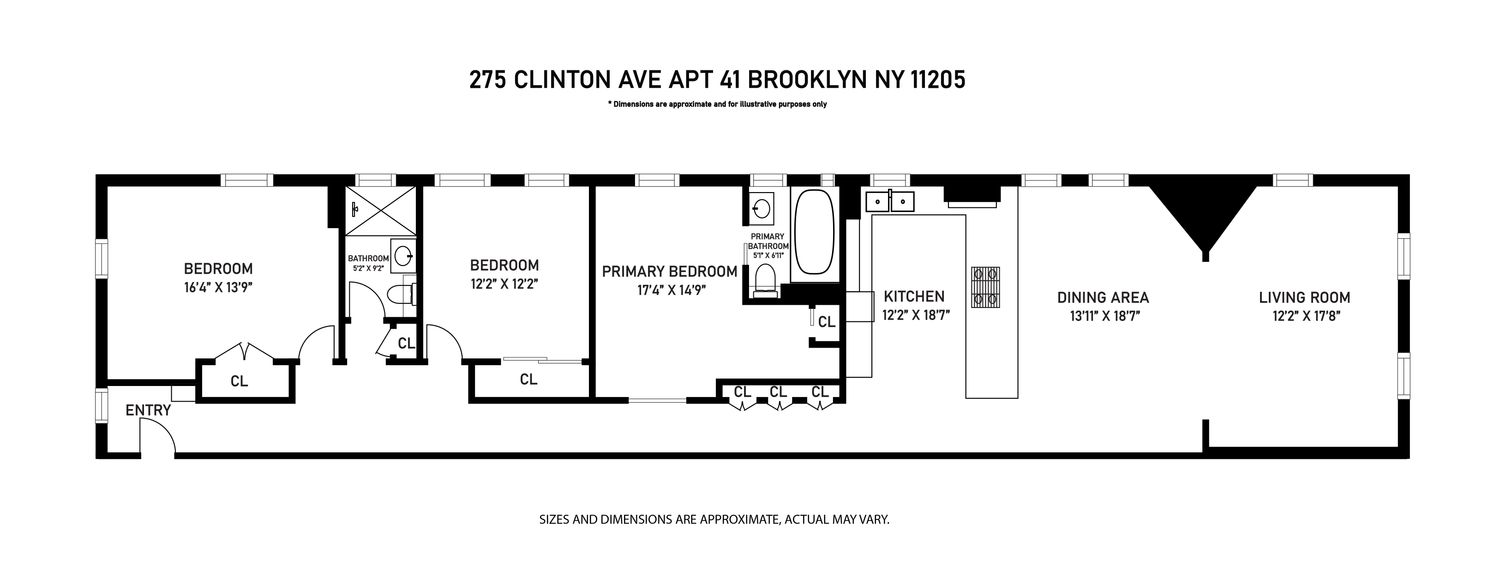 floorplan showing three bedrooms
