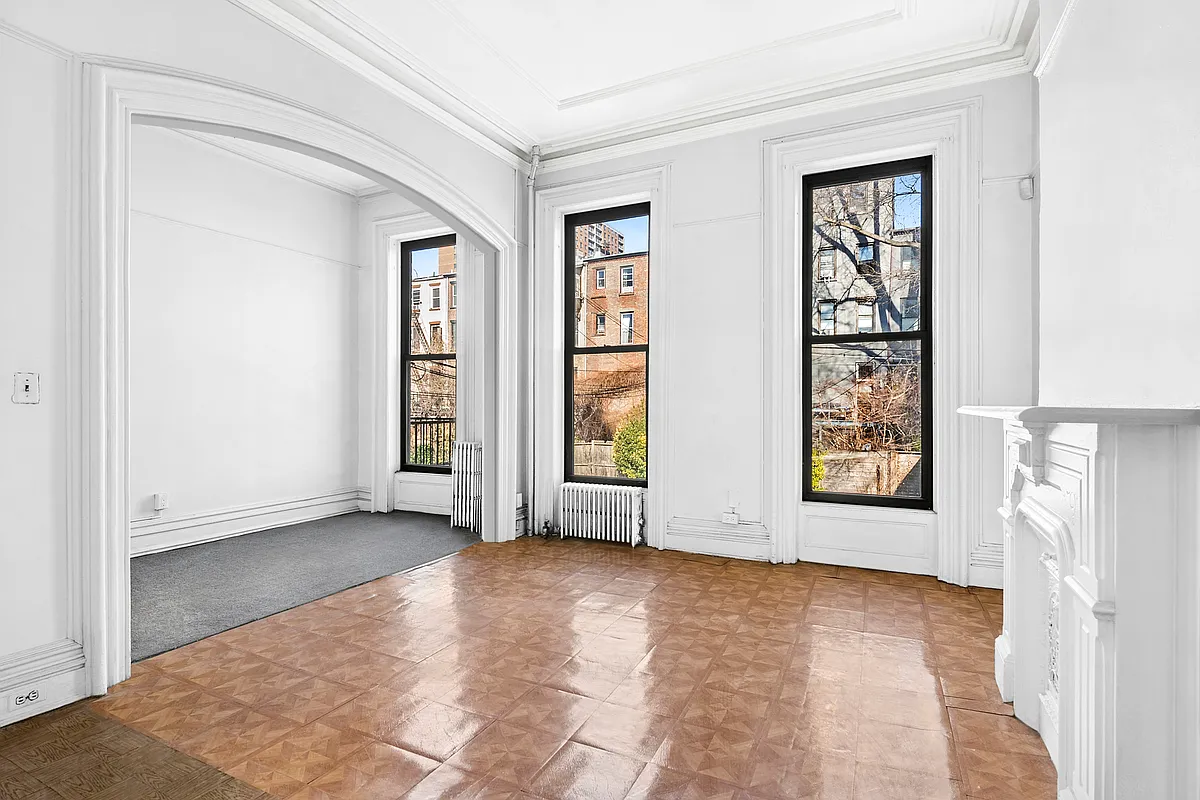 room with white mantel