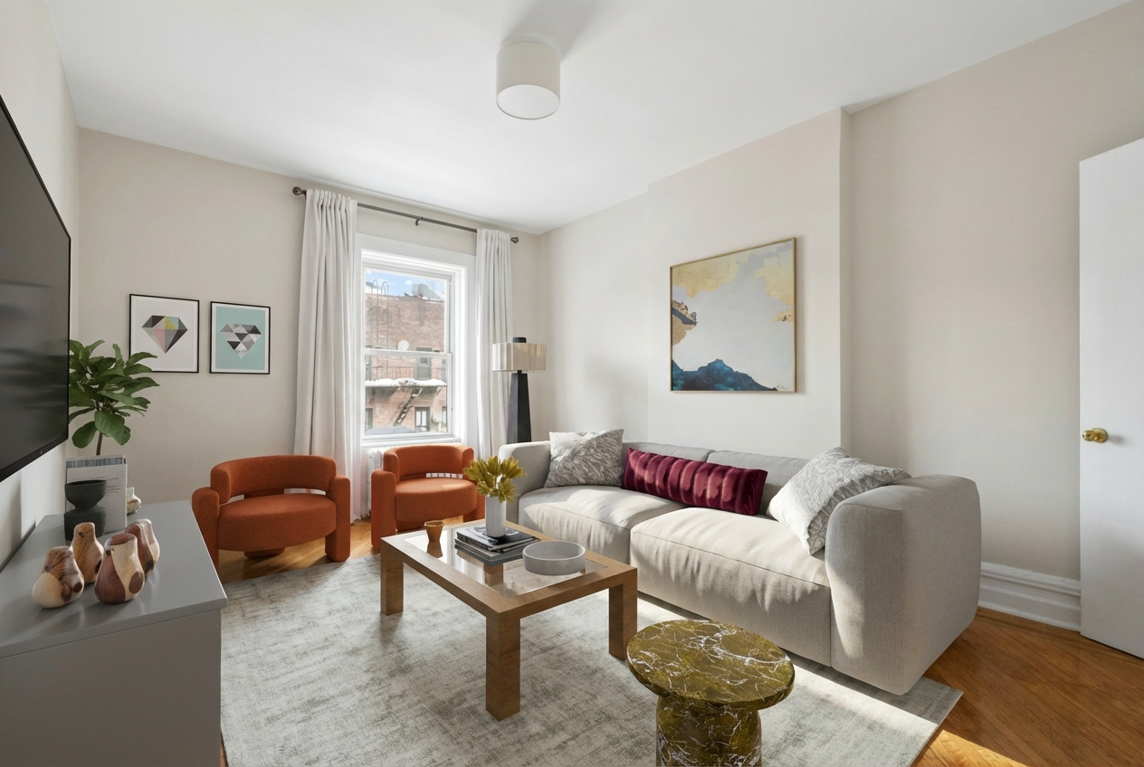 living room with wood floor
