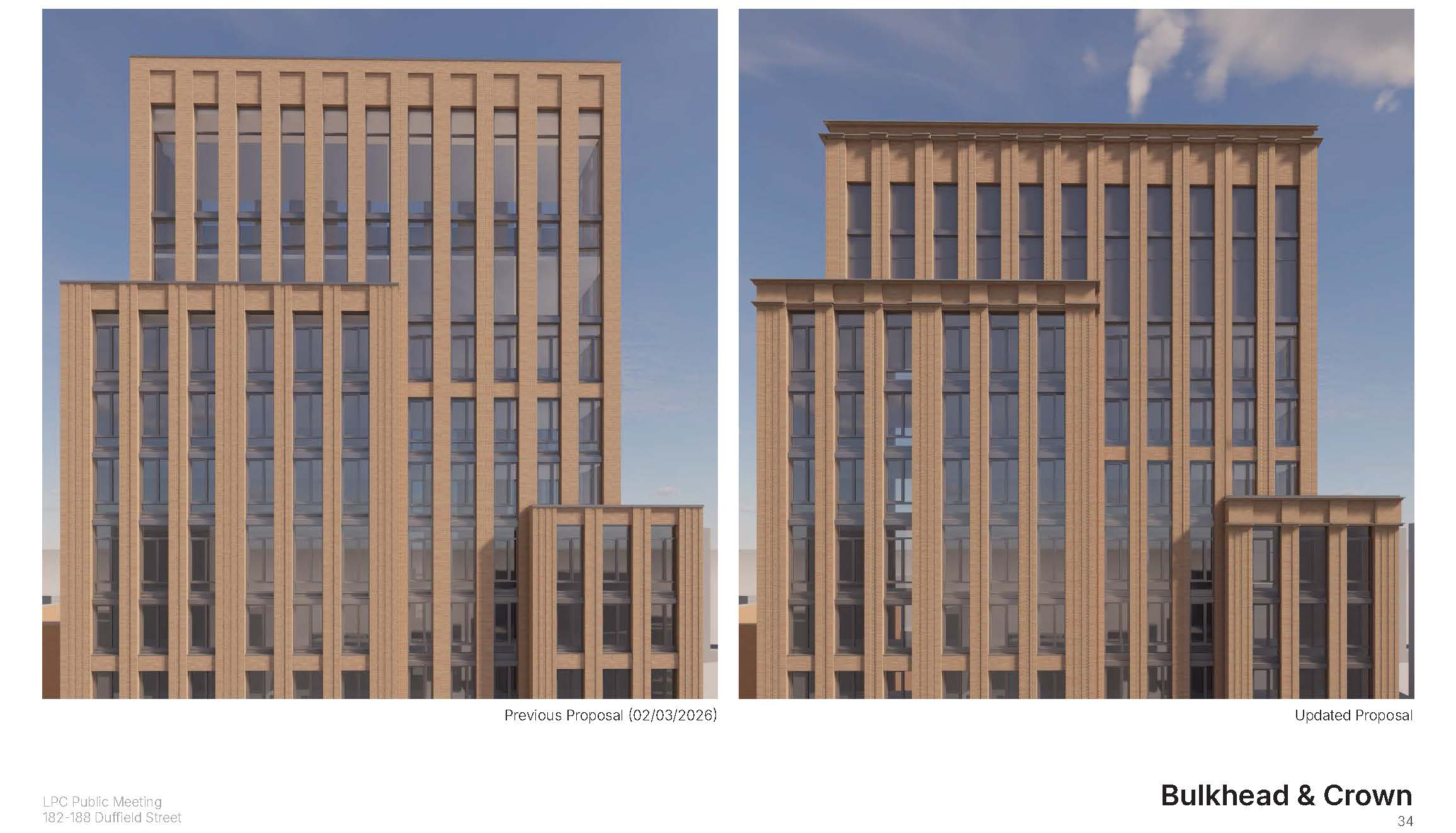 rendering showing details of modified top of building
