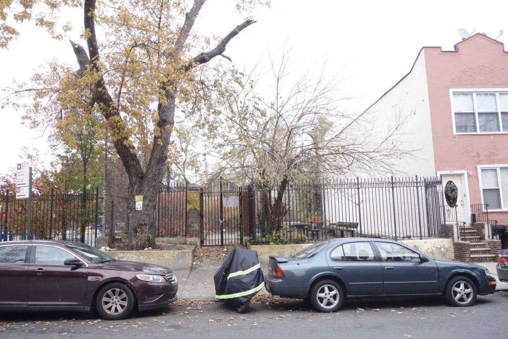 vacant site being used as garden and play area