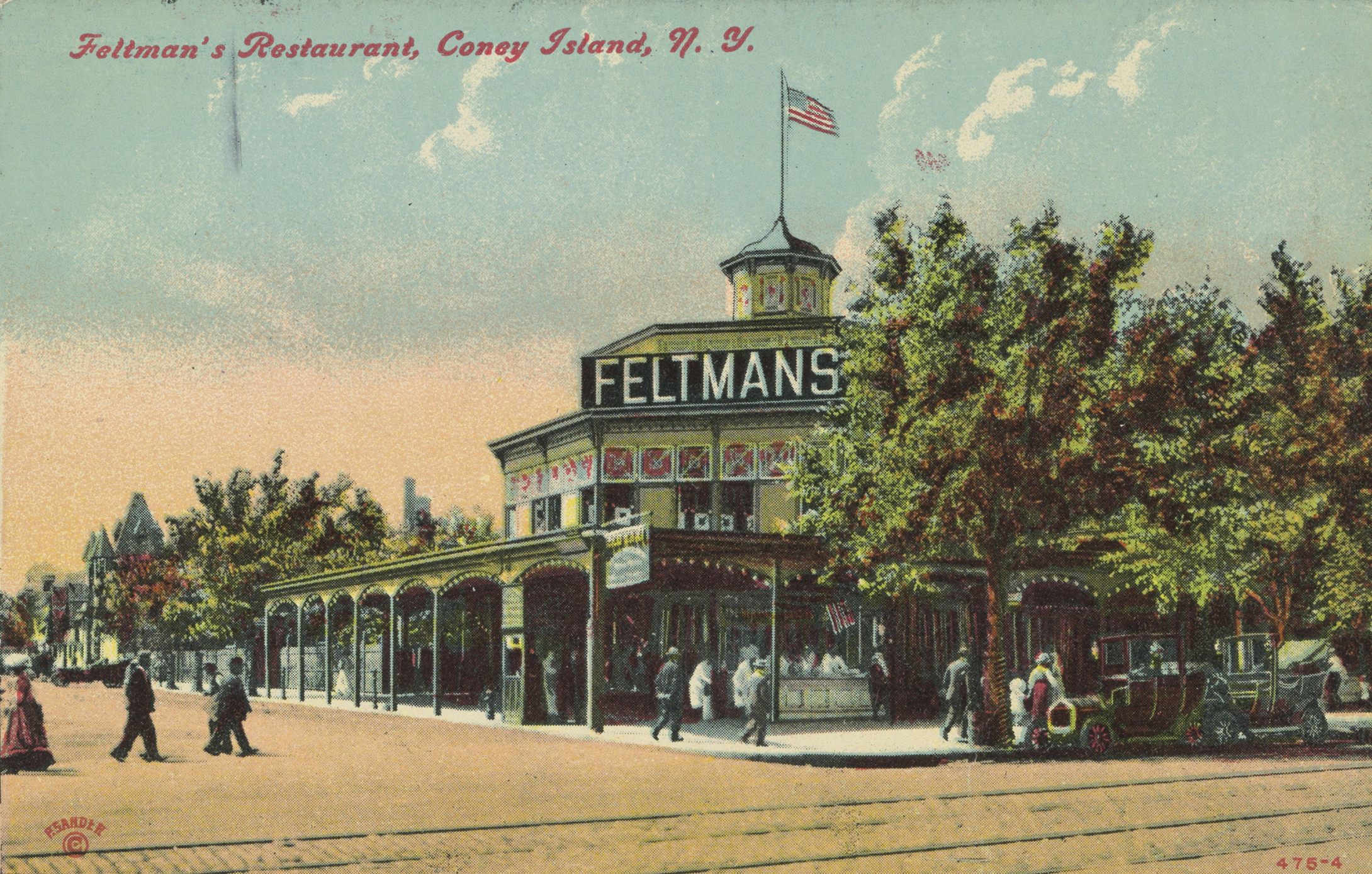 a color postcard of a restaurant