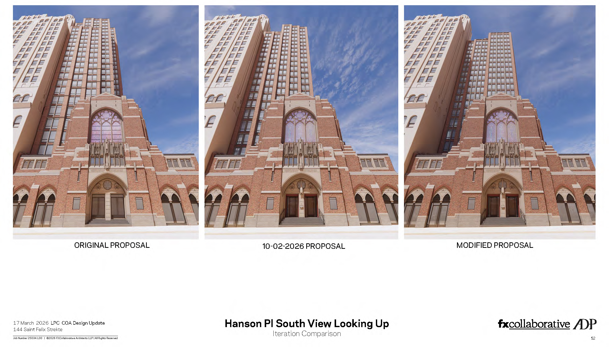 rendering showing the all three tower proposals