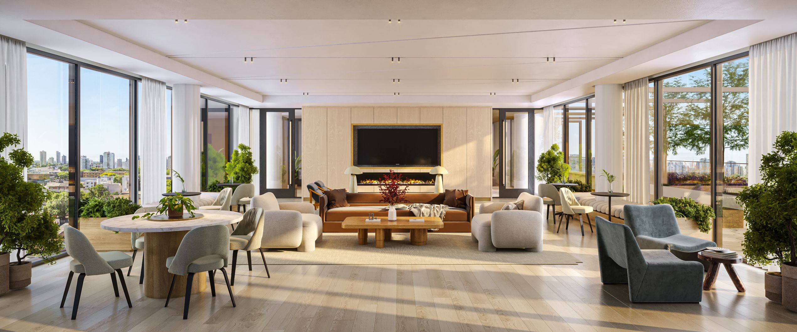 common space with seating