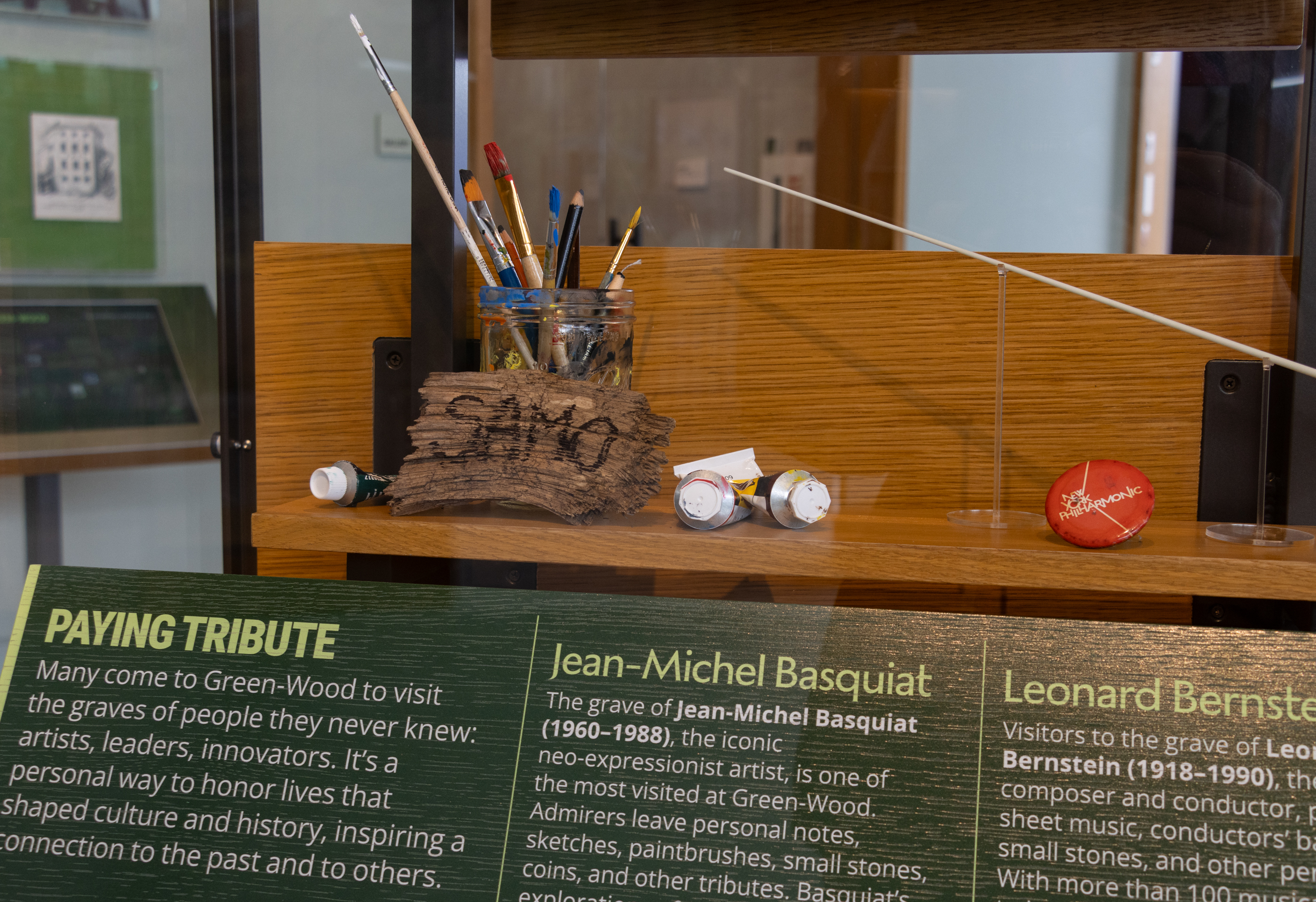 items found by the grave of Jean-Michel Basquiat including paint brushes