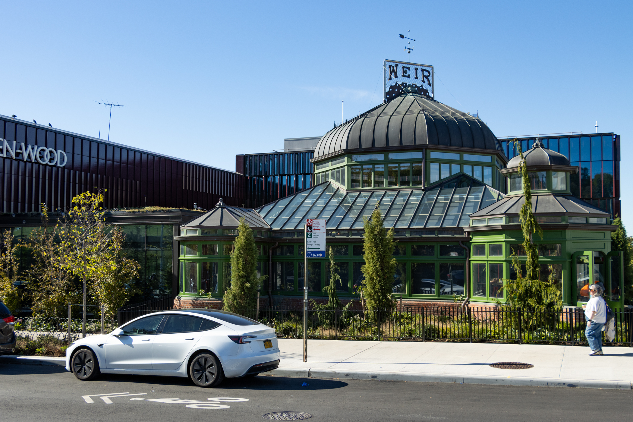 a greenhouse painted green