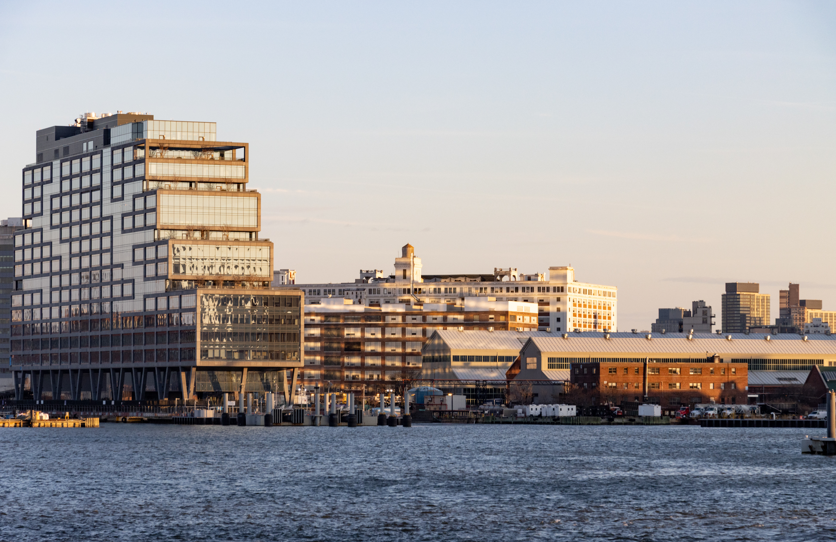 brooklyn waterfront with view of navy yard buildings